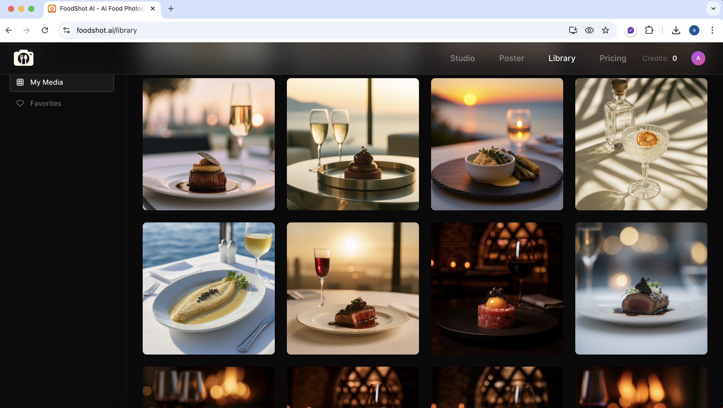 screenshot of FoodShot AI
